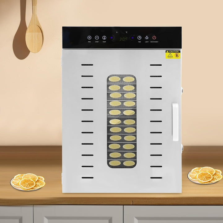 Dörrautomat 16 Platten 1350 Watt Edelstahl 304 30-90°C | 16 Tabletts | 1350 Watt | 30-90°C | 0,5-24h