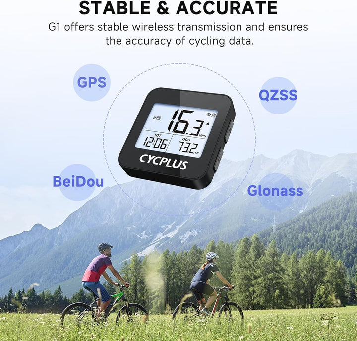 CYCPLUS GPS Fahrradcomputer Drahtlose Fahrradtacho Radcomputer IPX6 Wasserdichter Kilometerzähler GP
