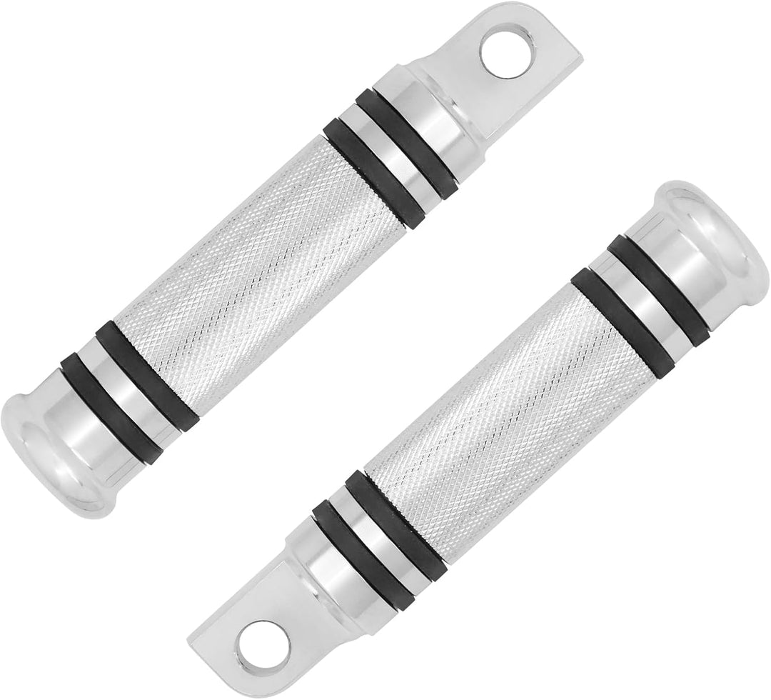 HDBUBALUS 1 Paar Billet CNC Silber Aluminium Motorrad Fussrasten für Harley Style männliche Fussrast