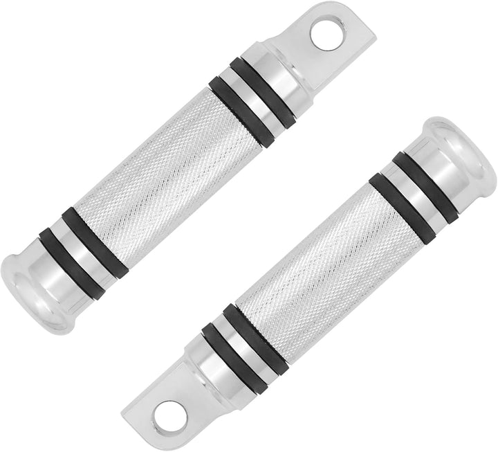 HDBUBALUS 1 Paar Billet CNC Silber Aluminium Motorrad Fussrasten für Harley Style männliche Fussrast