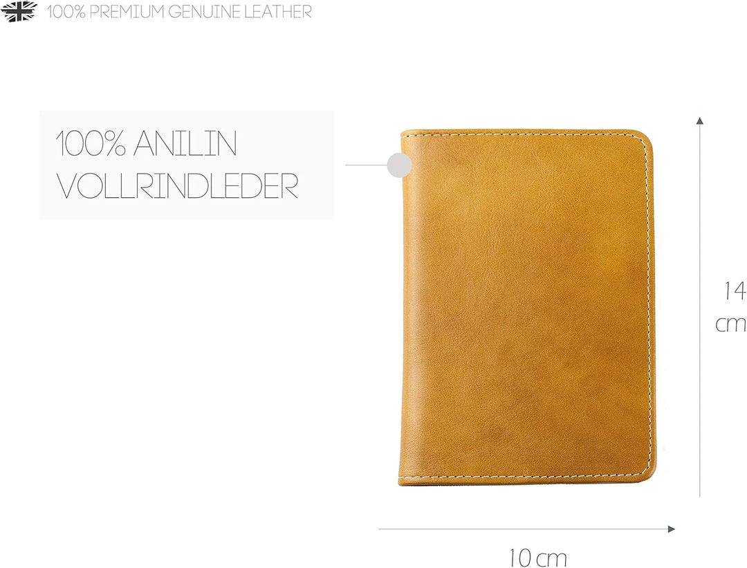 DELMON VARONE - Personalisierbare Reisepasshülle Vintage Leder Braun - Schutzhülle Etui für Reisepas