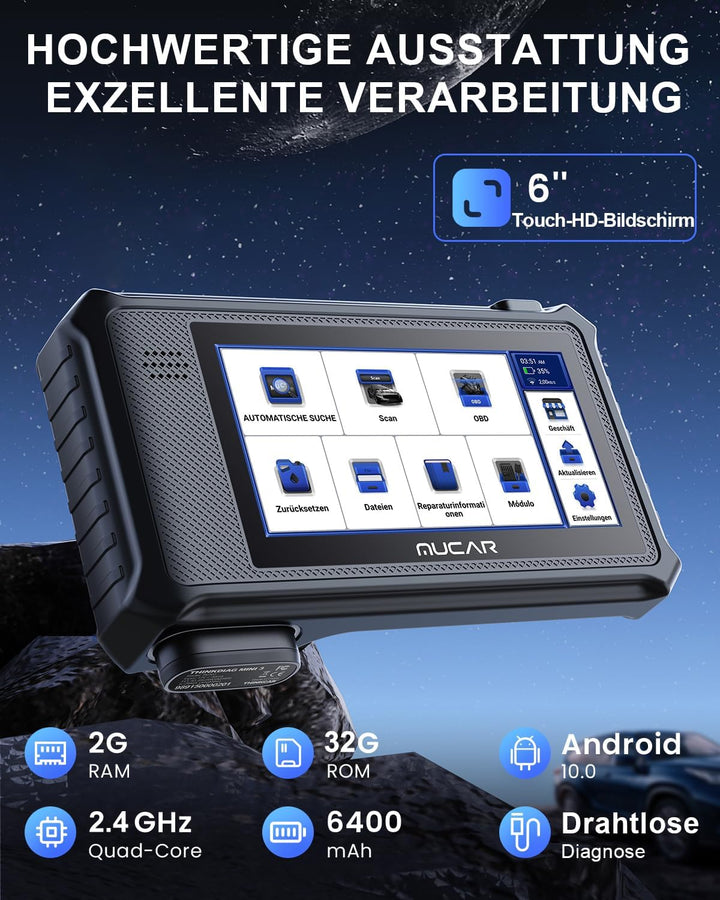 OBD2 Diagnosegerät, MUCAR VO6 Diagnosegerät Auto, Für Alle Fahrzeuge Mit & Alle Systemdiagnosen Und