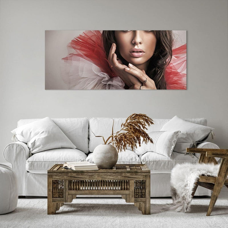 Wandbilder Dekoration Wohnzimmer Schönheit kleid mode modell Panorama Bilder auf Leinwand 120x50cm L