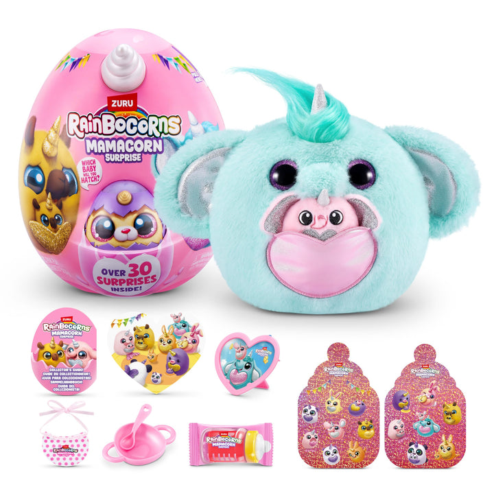 Rainbocorns Mamacorn Surprise (Shara) von ZURU, Plüschspielzeug zum Sammeln für Mädchen ab 3 Jahren,