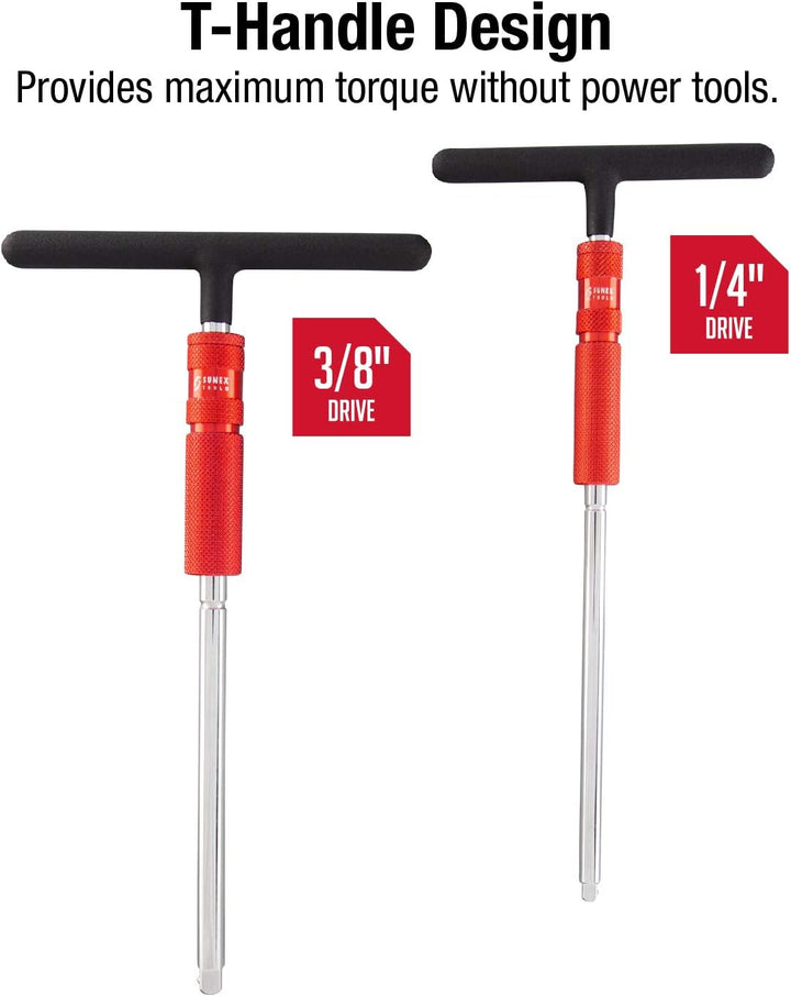 Sunex 9727 1/4-Zoll und 3/8-Antrieb Verstellbare T-Griff Geschwindigkeit Schlüssel Set, 2-teilig