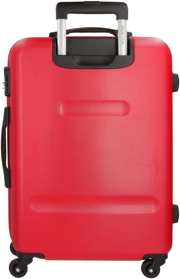 Roll Road Flex Grosser Koffer Rot 51x74x28 cms Hartschalen ABS Kombinationsschloss 91L 3,8Kgs 4 Räde