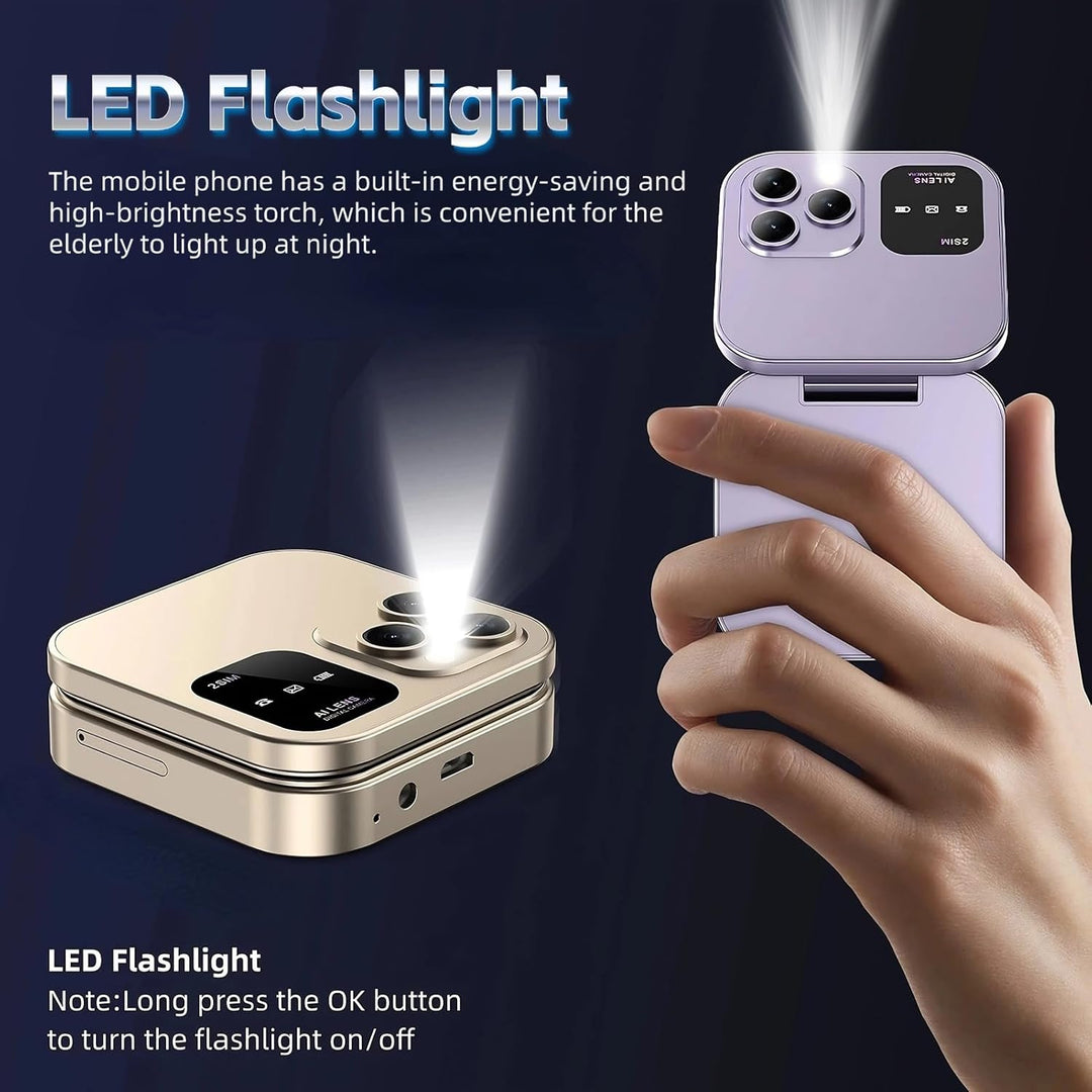 Cuifati 2G-Klapphandy, Dual-Bildschirm, Grosse Tasten und HD-Kamera, LED-Taschenlampe, UKW-Radio, Mu