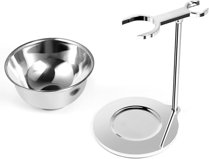 GRUTTI Rasierset, Deluxe Rasierständer aus Chrom und Geschenksets für Herren mit Seifenschale zum Ra