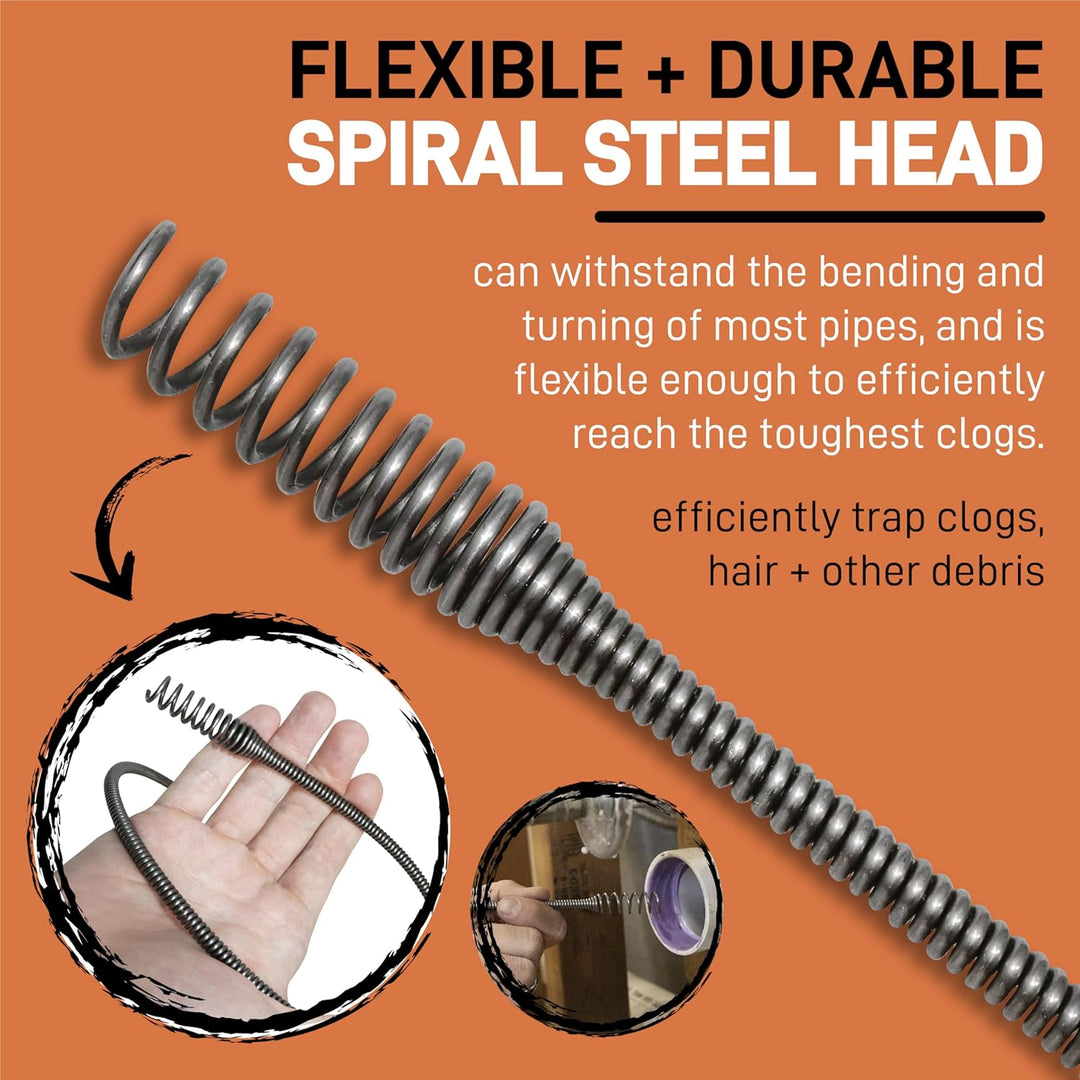 DrainX Spinfeed 50 Fuss Trommelschnecke, manuelle Verwendung oder Bohrmaschinen-Antrieb, automatisch