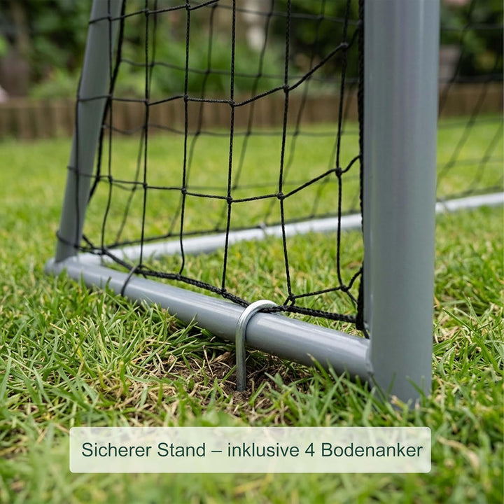Relaxdays Fussballtor, ohne oder mit Torwand, PE-Netz &amp; Stahl, mit Erdhaken, Garten, grosses Spielto
