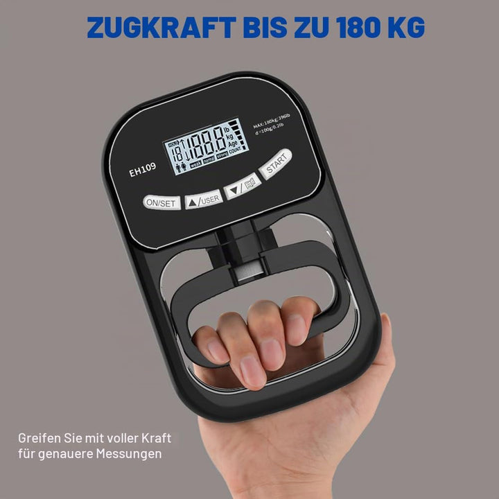 Digitaler Handkraftmessgerät, Elektronischer Hand Dynamometer 180 kg/396 lb mit USB-Ladekabel & LCD-