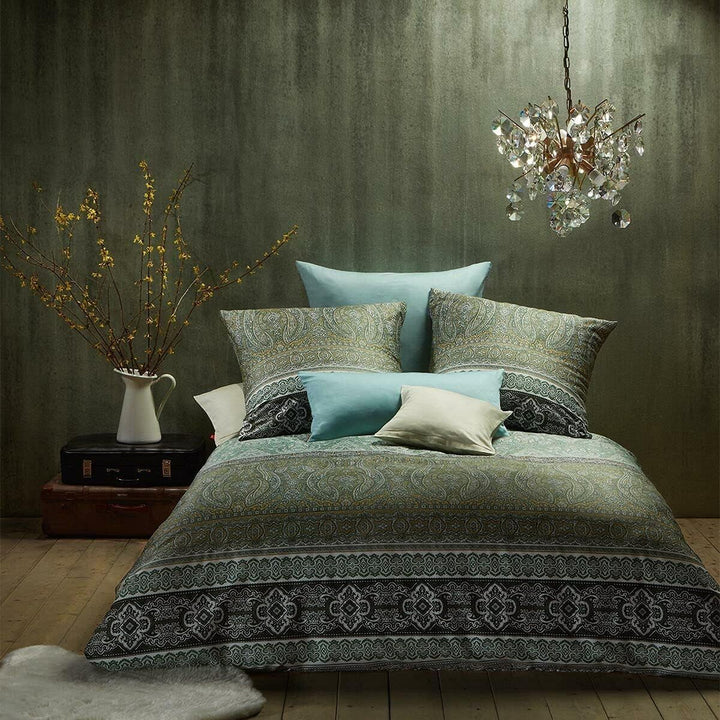 fleuresse Mako-Satin Bettwäsche Modern Classic Oldham Herbs 1 Bettbezug 155 x 220 cm + 1 Kissenbezug