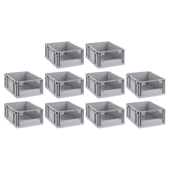 Mega Deal | 10x Proregal Eurobox NextGen Insight | Front offen | HxBxT 17x30x40 cm | Grau HxBxT 17x3