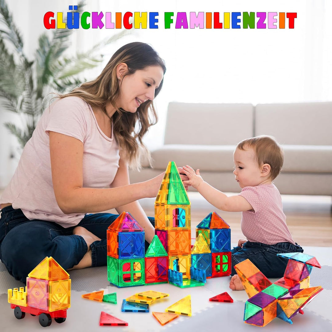 LeagoEra Magnetische Bausteine Kinder Magnetbausteine 50 Teile, Magnetische Bausteine für Kinder Mag