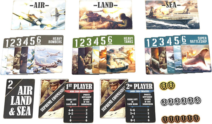Arcane Wonders , Air Land & Sea: Revised Edition, Card Game, Ages 14+, 2 Players, 20 Minutes Playing