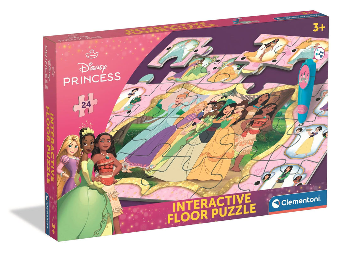 Clementoni Quiz-Bodenpuzzle - Disney Princess - Interaktives Puzzle mit Stift, Lernspiel für Kinder