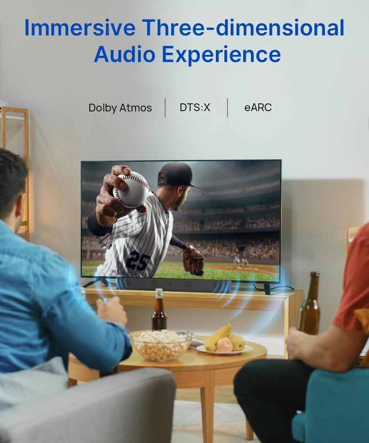 JSAUX 10K 8K HDMI Kabel 1.8M, HDMI 2.1 Kabel Highspeed Ethernet 48Gbps 8K@60Hz, 4K@120Hz, UHD HDR 10