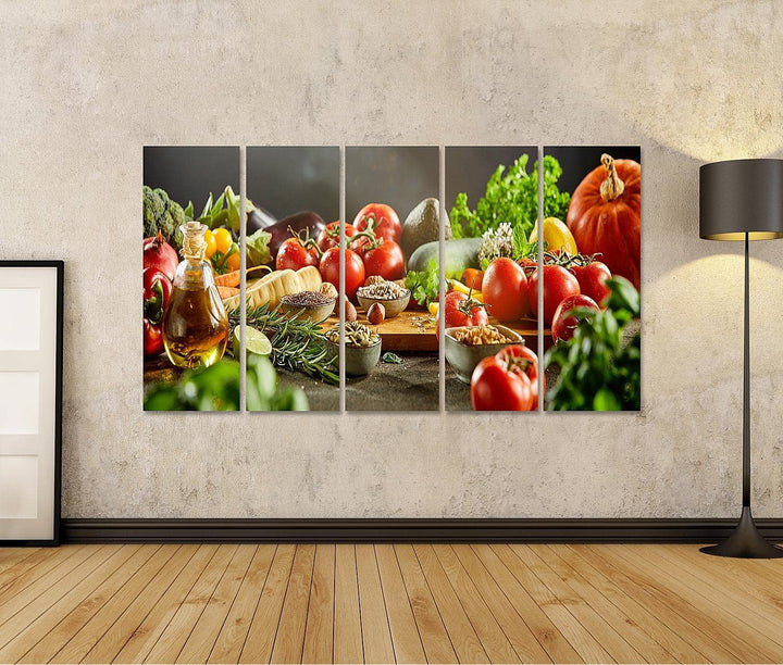 islandburner Bild auf Leinwand Lebensmittel Sortiert küchenbilder Auberginen Karotten Gemüse Bilder