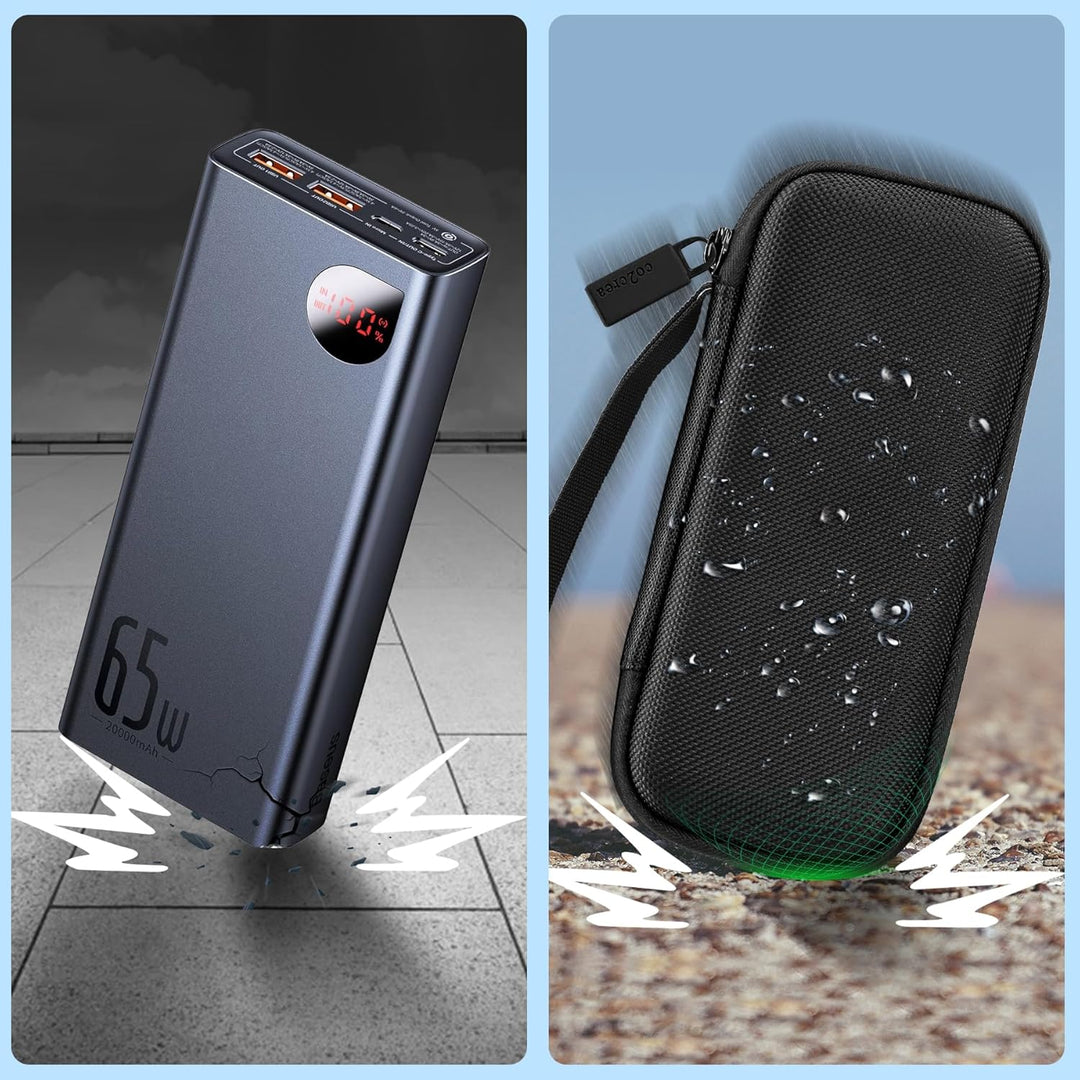co2CREA Hart Reise Schutz Hülle Etui Tasche für Baseus Power Bank 20000mAh PD 65W Externer Akku Tele