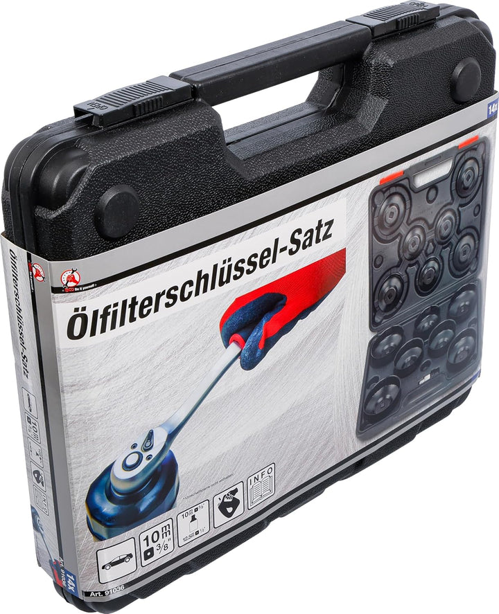 BGS Diy 91036 | Ölfilterschlüssel-Satz | 10 mm (3/8") | 14-tlg.