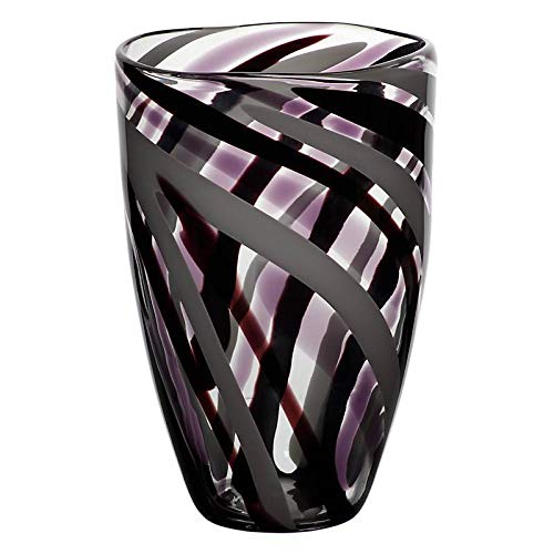 CRISTALICA Glasvase Blumenvase grosse Sträusse Flame Höhe 28cm Glas violett