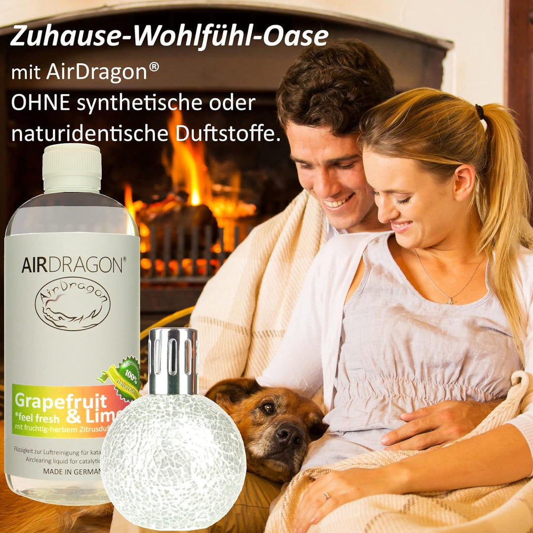 AIRDRAGON® Duft-Set • NEUTRAL + GRAPEFRUIT & LIME • 2 x 1 Liter • Für jede katalytische Lampe • OHNE