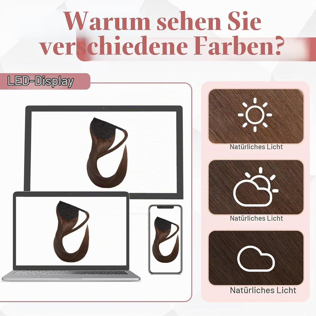 S-noilite Zopf Echthaar Extensions Wrap Around Ponytail Extensions Echthaar Pferdeschwanz Haarverlän