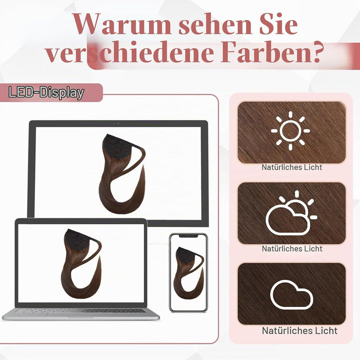 S-noilite Zopf Echthaar Extensions Wrap Around Ponytail Extensions Echthaar Pferdeschwanz Haarverlän