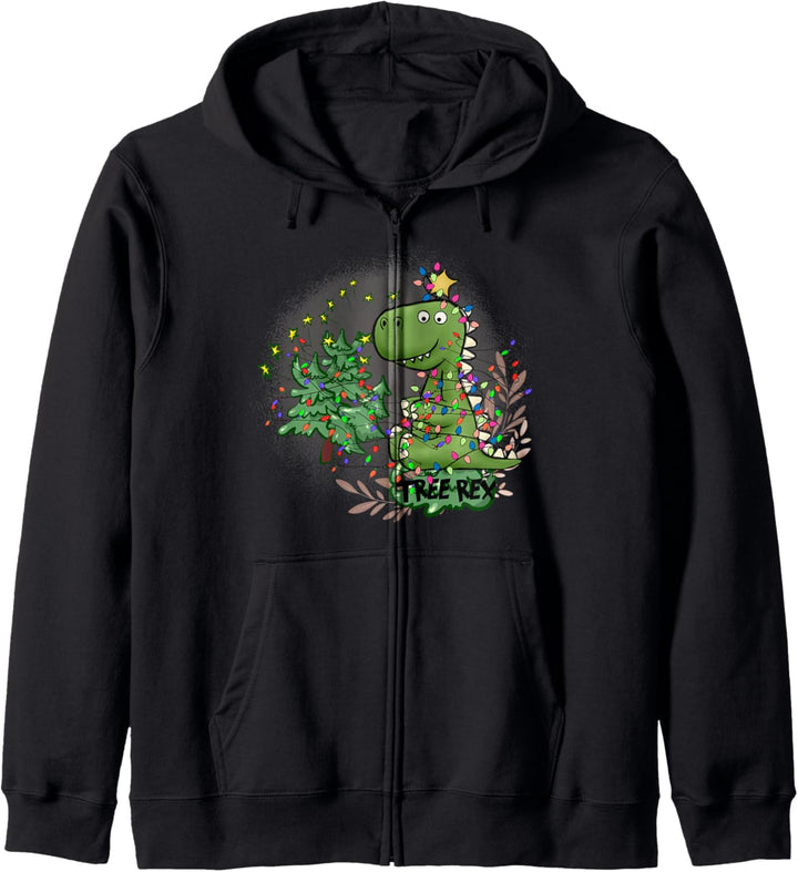 Tree Rex Weihnachten Dinosaurier Merry Rexmas Dino Lichterkette Kapuzenjacke