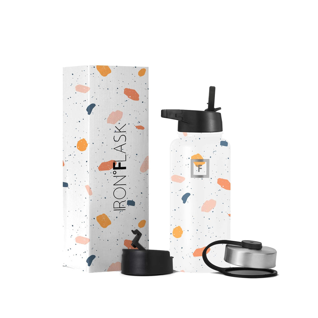 Edelstahl Trinkflasche mit Strohhalm - 650/950/1200/1800 ml - Kohlensäure Geeignet Auslaufsicher Dop
