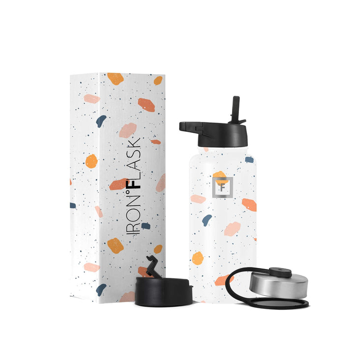 Edelstahl Trinkflasche mit Strohhalm - 650/950/1200/1800 ml - Kohlensäure Geeignet Auslaufsicher Dop