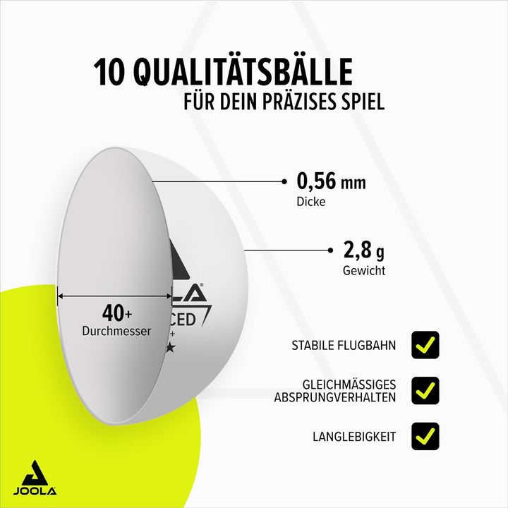 JOOLA Tischtennis-Set Family, Tischtennis-Set mit 4 Tischtennisschlägern, Tischtennisbällen und Trag