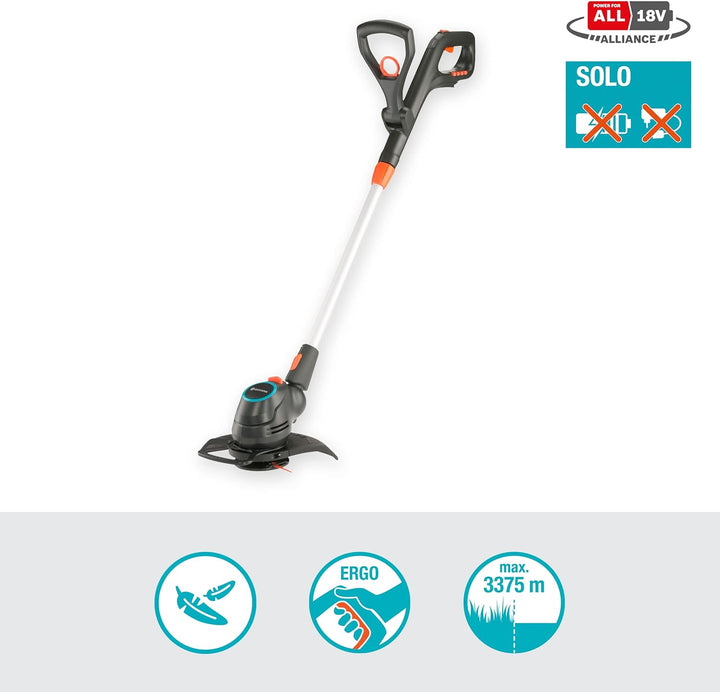 Gardena Akku-Trimmer ComfortCut 23/18V P4A ohne Akku: Rasentrimmer mit 230 mm Schnittkreis, Teleskop