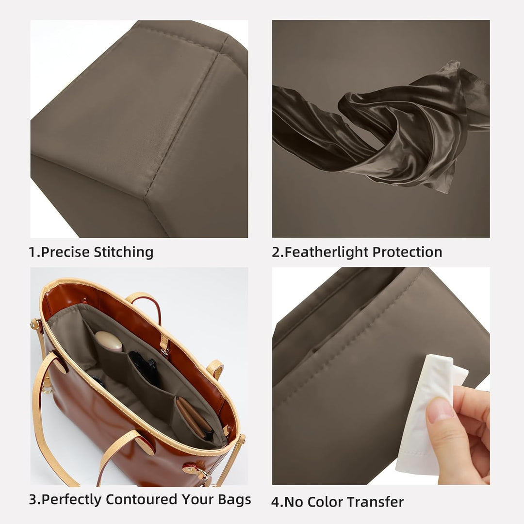 DGAZ Taschen Organizer Einsatz, Seide Innentasche für Neverfull PM/MM/GM, Leicht Taschenorganizer Sh