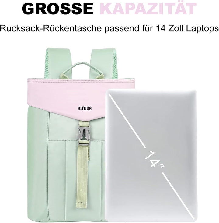 Rucksack Damen Daypack schön u. durchdacht - Laptop Rucksäcke für Frauen - Anti Diebstahl Tasche für