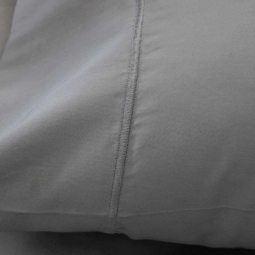COTTON ARTean Bettwäsche-Set, ägyptische Baumwolle, Fadenzahl 300, Grau, Bett 150 x 190/200, 100 % ä