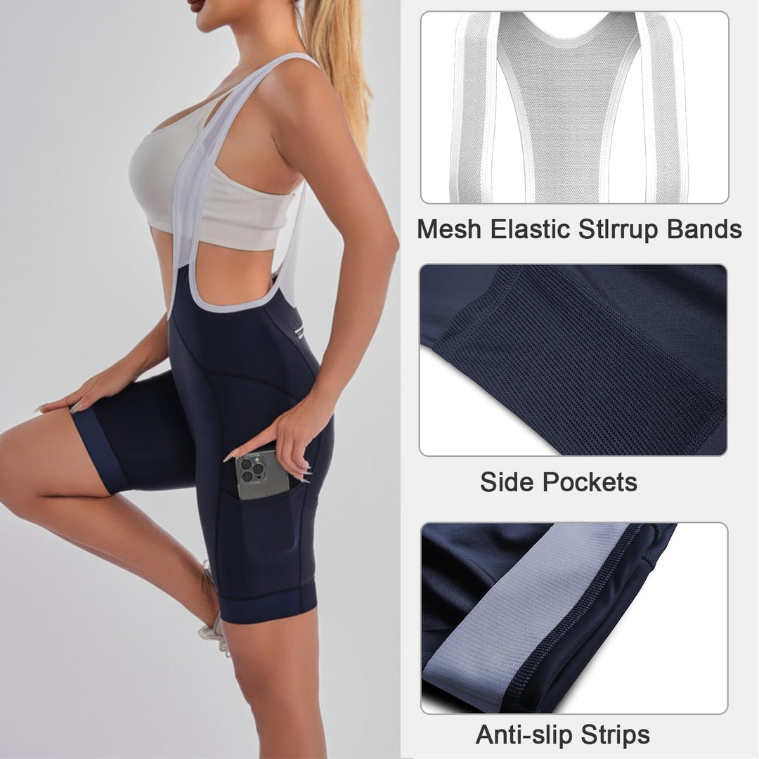 Lo.gas Fahrradhose Damen Gepolstert Mit TräGer Fahrrad TräGerhose Damen Bib Shorts Fahrradhose Schne