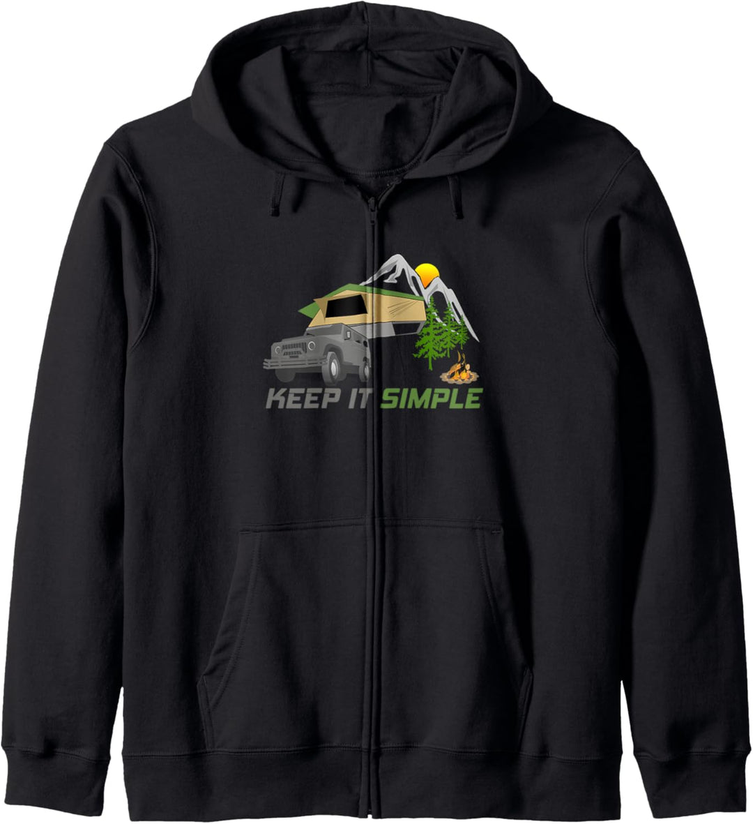 "Keep it simple" - Dachzelt Outdoor Camping Camper Geschenk Kapuzenjacke