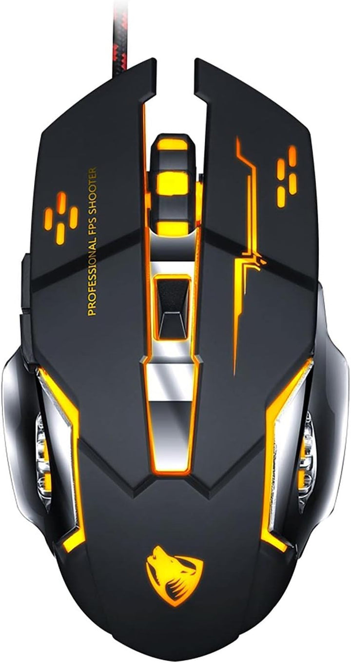 ✅ MOUSE GAMING RGB LED Programmierbare Präzises Metall verkabelt 6 Tasten ergonomisch beleuchtete La