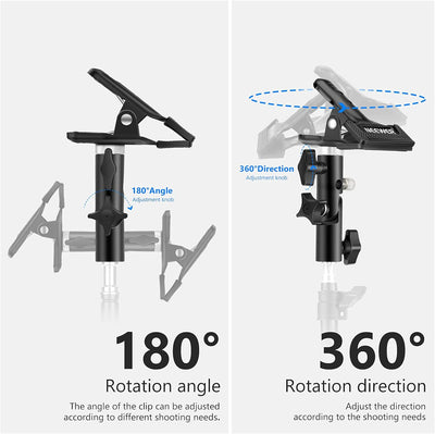 NEEWER 3 Stück Fotostudio Heavy Duty Metall Klammer Halterung mit 5/8 Zoll Stativ Licht Ständer Halt