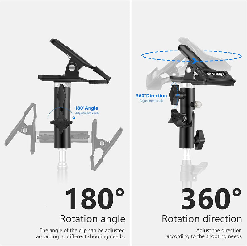 NEEWER 3 Stück Fotostudio Heavy Duty Metall Klammer Halterung mit 5/8 Zoll Stativ Licht Ständer Halt