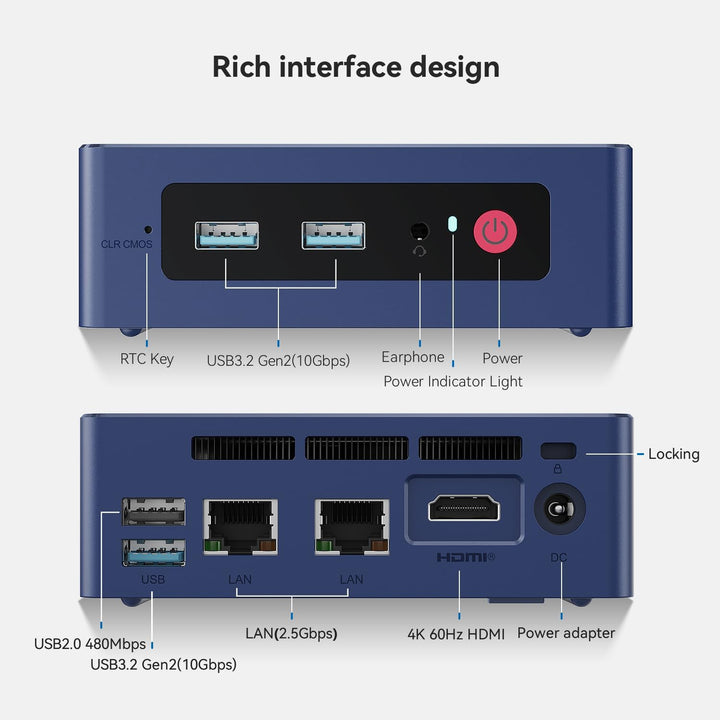 Beelink Mini S13 Mini PC, Intel N150 (4C/4T, bis zu 3.6Ghz), 16G DDR4 500G SSD Mini Desktop Computer