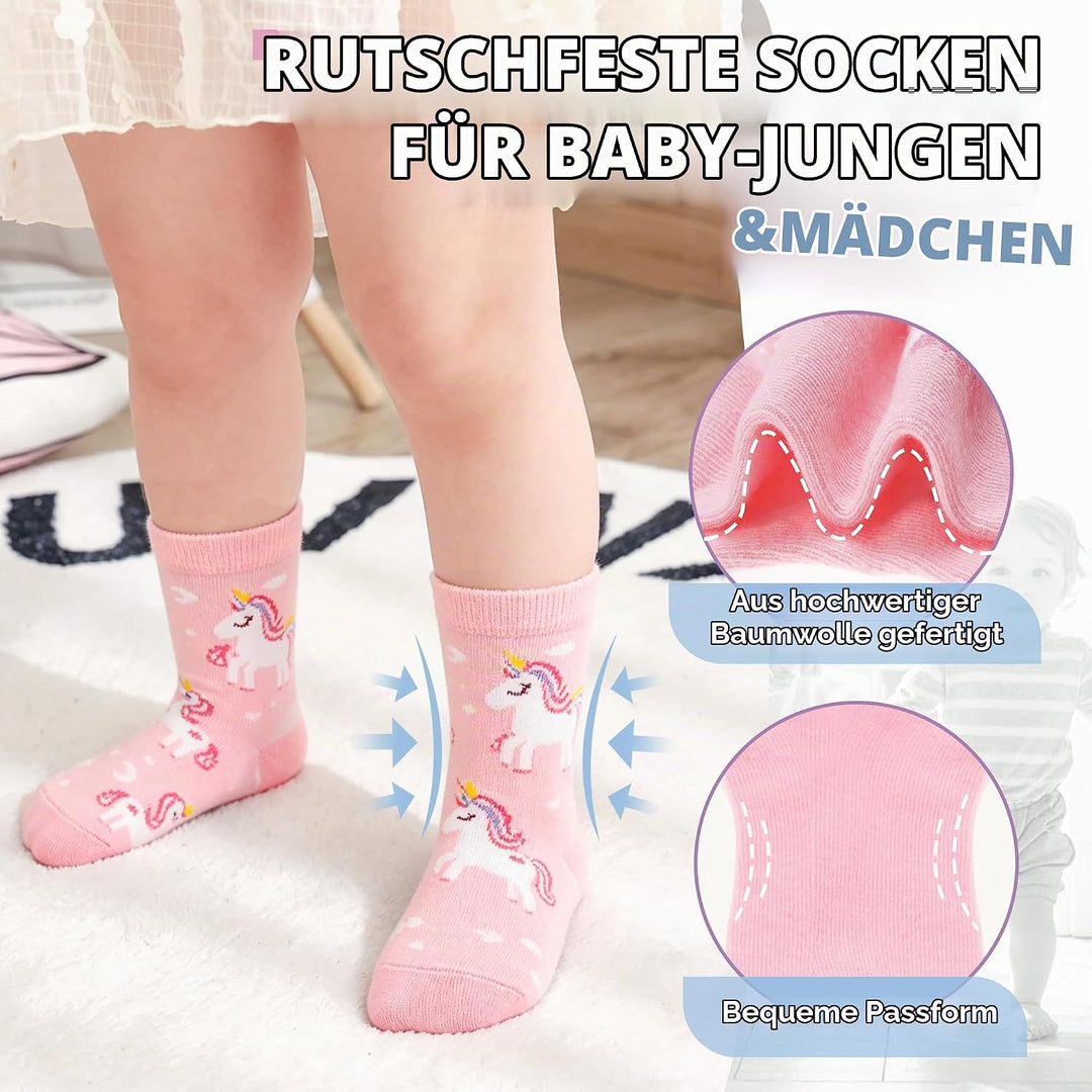 ANTSANG Stoppersocken Kinder Baby Mädchen Socken Anti Rutsch / Rutschfeste Socken Baumwolle Antiruts