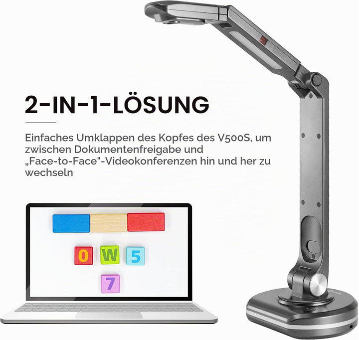 JOYUSING 8MP HD USB Dokumentenkamera für Lehrer mit Licht, Mac, Windows, Chrom kompatibel Hervorrage