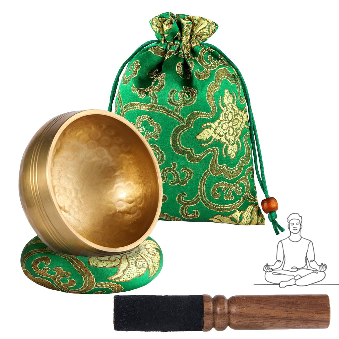 Tibetische Klangschalen Set Ø8cm, Klangschale klein für Yoga Meditation und Entspannung, Hand gehämm