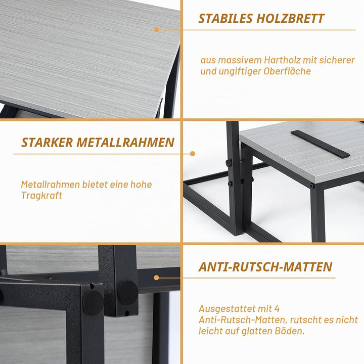 LIANTRAL 2-Stufen Tritthocker für Erwachsene und Kinder, Stabiler Metallrahmen Holzbrett Step Hocker