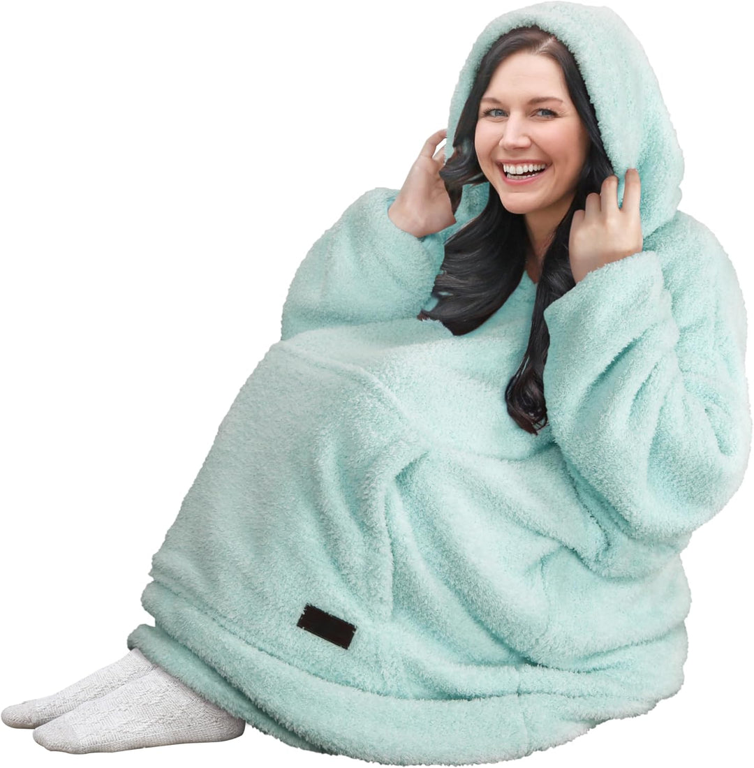Catalonia Classy Übergrosse Sherpa Hoodie Decke, Flauschige Warme Oversized Kuscheldecke mit Ärmeln