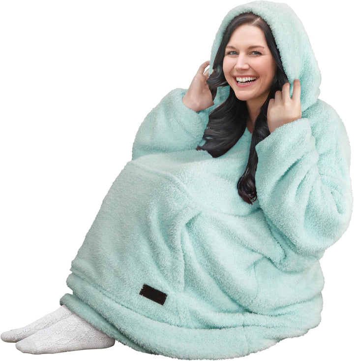Catalonia Classy Übergrosse Sherpa Hoodie Decke, Flauschige Warme Oversized Kuscheldecke mit Ärmeln