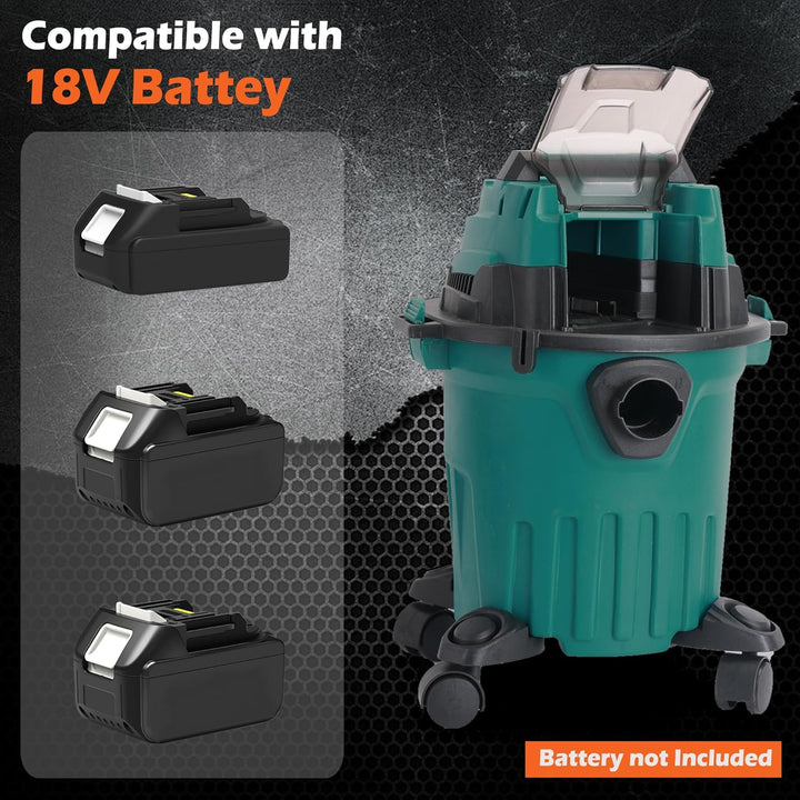 12 Liter Akku-Handstaubsauger mit 180W Bürstenlosem Motor Kompatibel mit Makita 18V Akku für Haushal