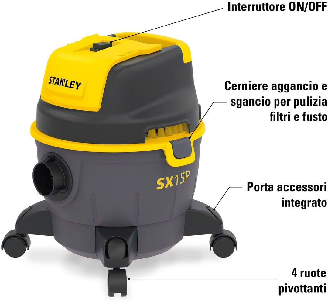 Stanley Nass und Trockensauger SXVC15PE (1000 W, 15 Liter)